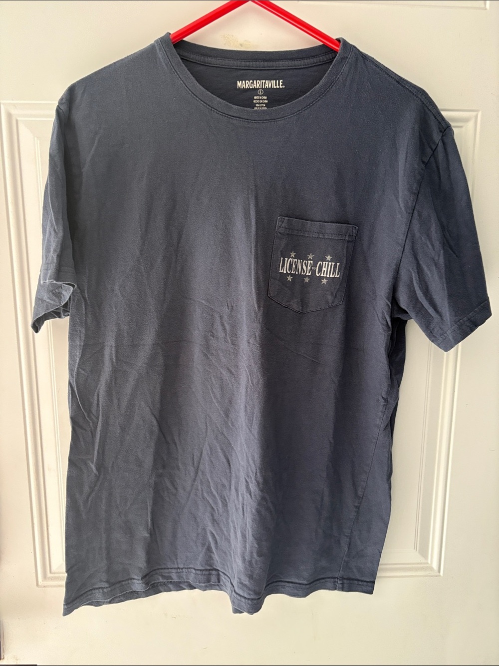 Margaritaville Navy 'License to Chill' Pocket Tee